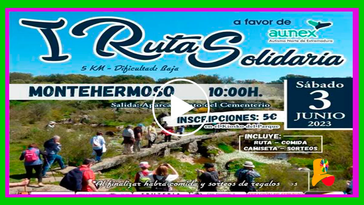 Ruta solidaria a favor de aunex: Autismo Norte de Extremadura Ruta Solidaria en Montehermoso