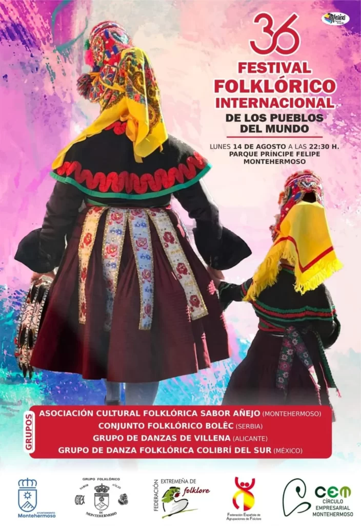 Festival folklórico internacional de los pueblos del mundo lunes 14 de agosto