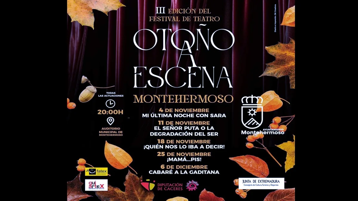 III Festival de Teatro “Otoño a Escena” en Montehermoso: Fechas, Obras y Entradas