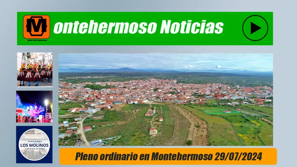 Pleno ordinario en Montehermoso 29/07/2024