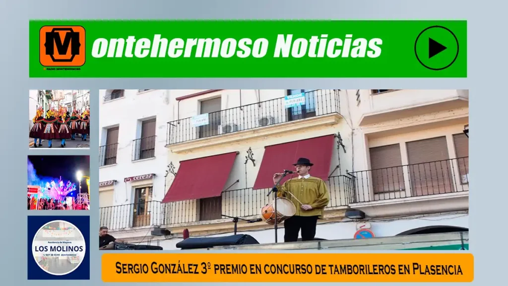 Sergio González 3º premio en concurso de tamborileros en Plasencia