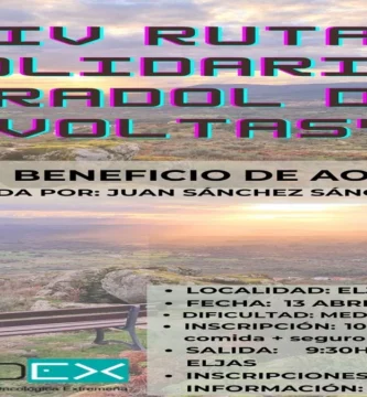 Eljas se vuelca con la solidaridad en su IV Ruta Senderista 'Miradol d'as Voltas' a beneficio de AOEX