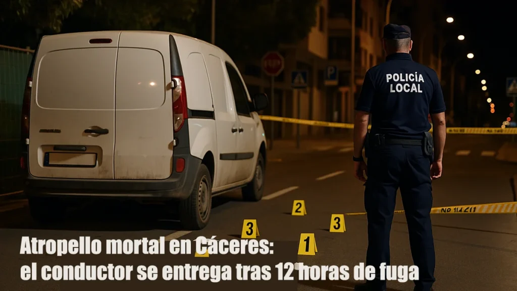 Atropello mortal en Cáceres: el conductor se entrega tras 12 horas de fuga