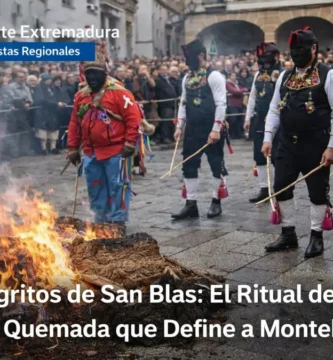 Los Negritos de San Blas: El Ritual de la Corcha Quemada que Define a Montehermoso