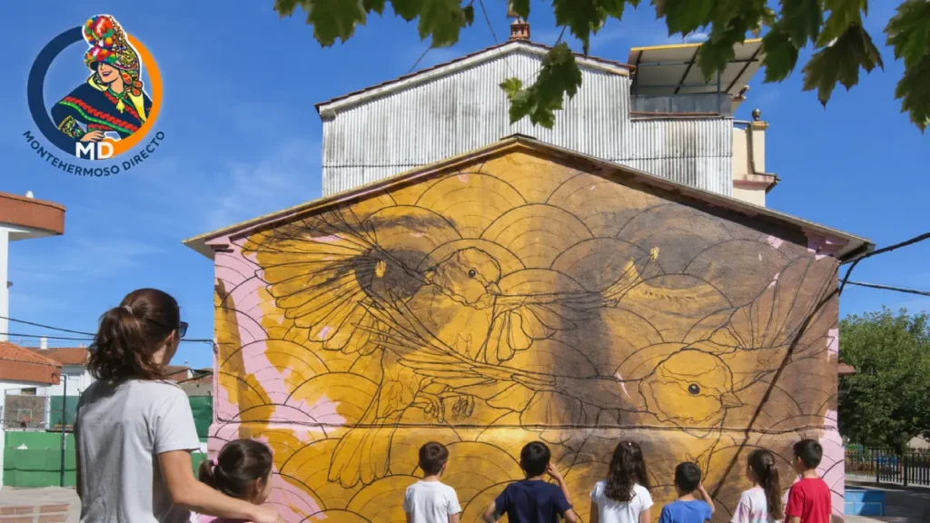 Vientos del Pueblo llega al CEIP Sebastián Martín con un mural inspirado en Gloria Fuertes