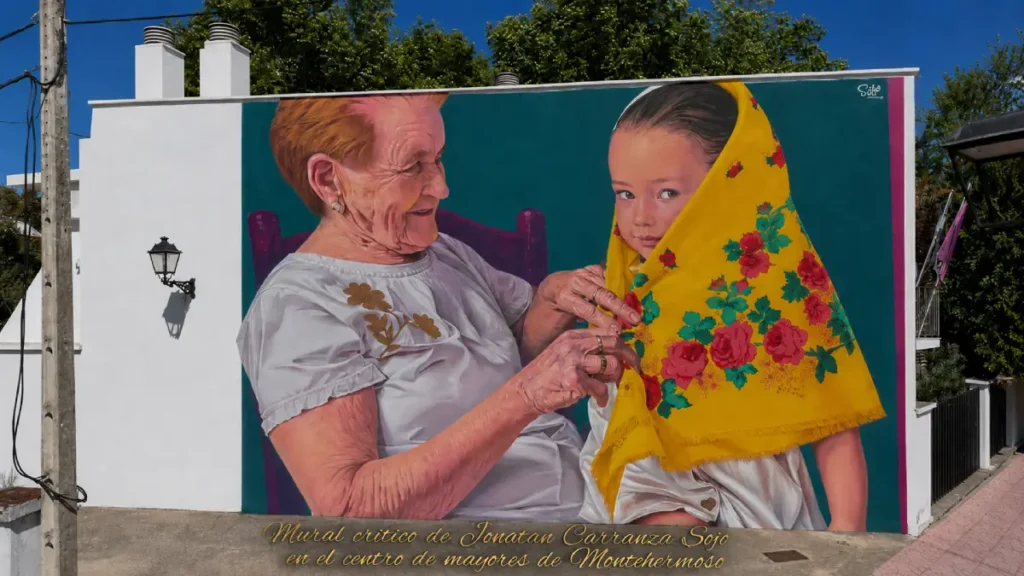 El mural de Jonatan Carranza Sojo en Montehermoso: memoria y tradición entre generaciones