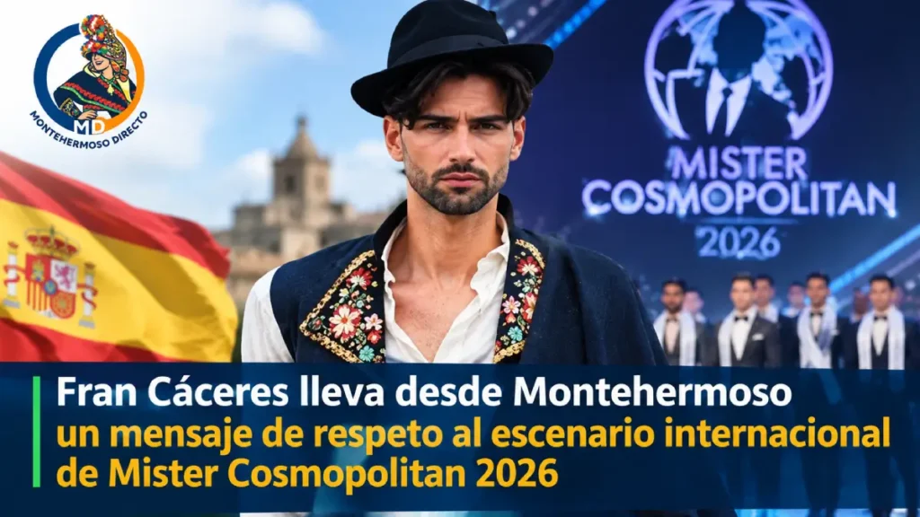 Fran Cáceres lleva desde Montehermoso un mensaje de respeto al escenario internacional de Mister Cosmopolitan 2026